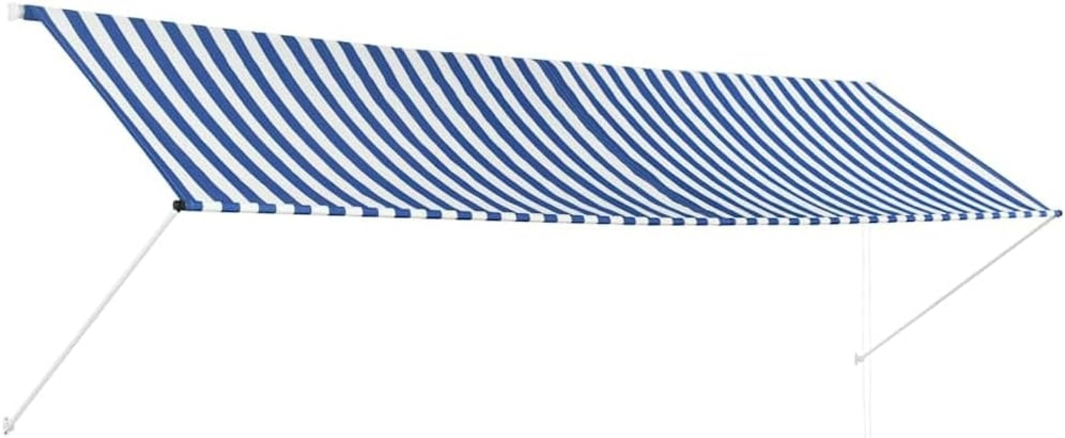 vidaXL Einziehbare Markise 400 x 150 cm Blau und Weiß 143751 Bild 1