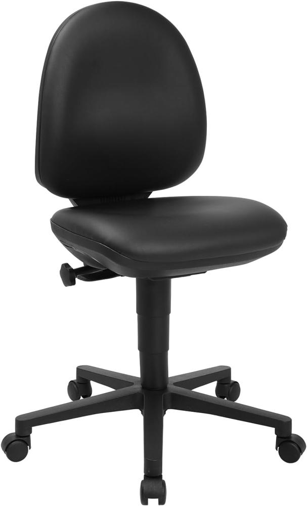 Topstar TEC 50, Komfort Bürostuhl, Schreibtischstuhl, Arbeitshocker, Rollhocker, Kunstleder, schwarz Bild 1