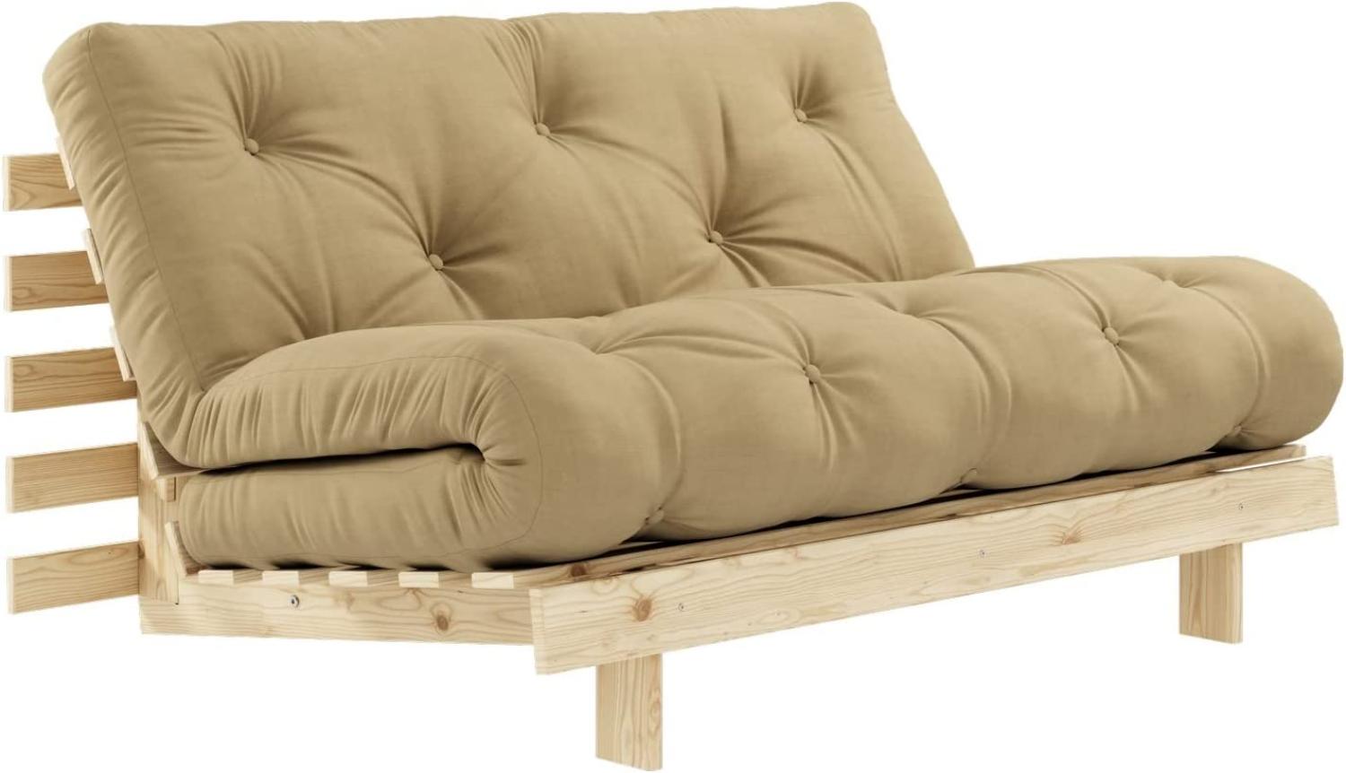 Karup Design ROOTS Futonsofa Gestell Unbehandelt, Matratze Wheat Beige Bild 1