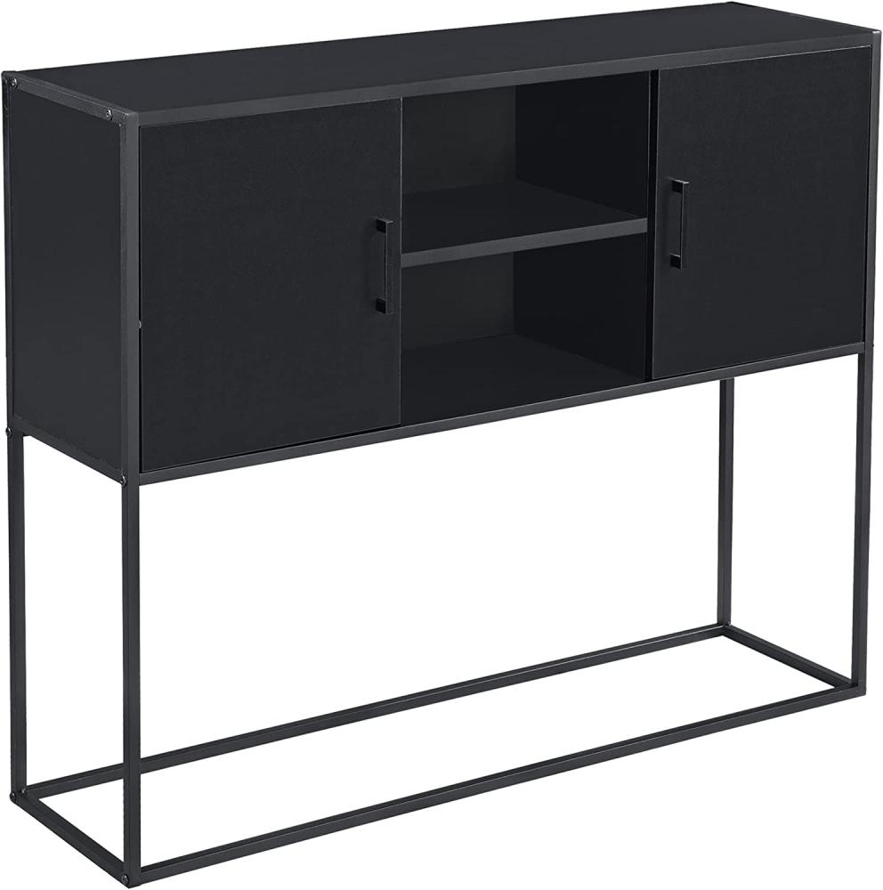 Sideboard Motala 90 x 108,5 x 30 cm Schwarz [en. casa] Bild 1