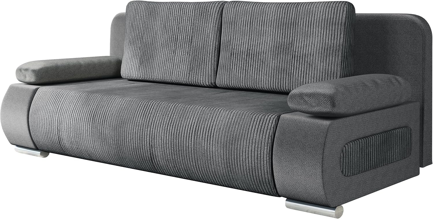 'Emma' Schlafsofa, Cord Grau, 18 x 172 x 60 cm Bild 1