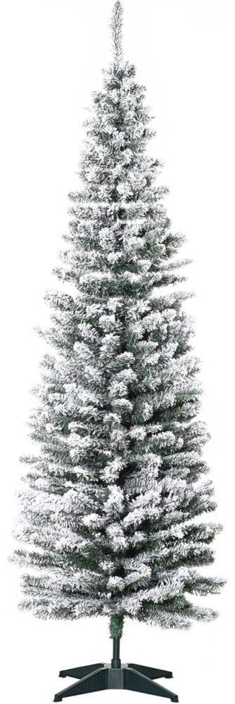 HOMCOM Künstlicher Weihnachtsbaum 180 cm mit 390 Astspitzen abnehmbar Standfuß, Künstlicher Baum, für Weihnachtsfest, Indoor, grün+weiß Bild 1