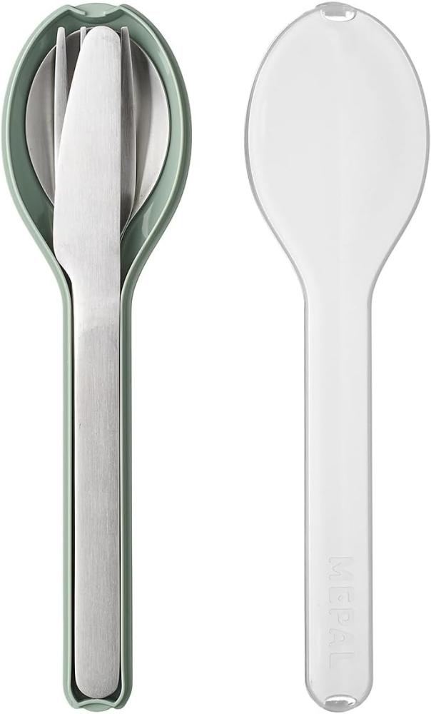 Mepal - Besteck 3-teiliges Set Ellipse - Besteck-Set für unterwegs - Besteht aus einem Messer, Gabel & Löffel - Besteck-Set mit Reiseetui - Edelstahl - Nordic sage Bild 1