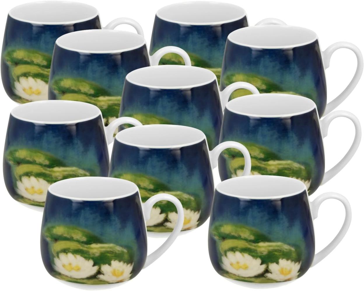 DUO ART GALLERY Fassbecher 430 ml NENUFARS New Bone China Porzellan Bild 1