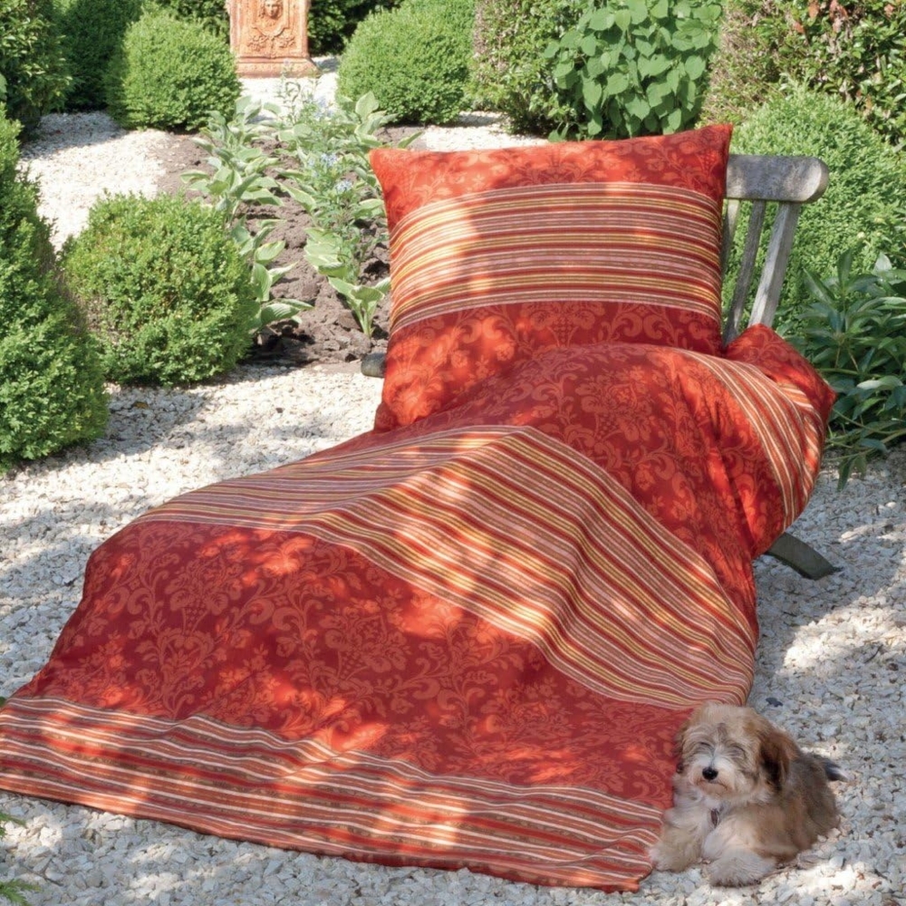 Janine Feinbiber Bettwäsche Davos 6433-44 Tangerine Orange Bild 1