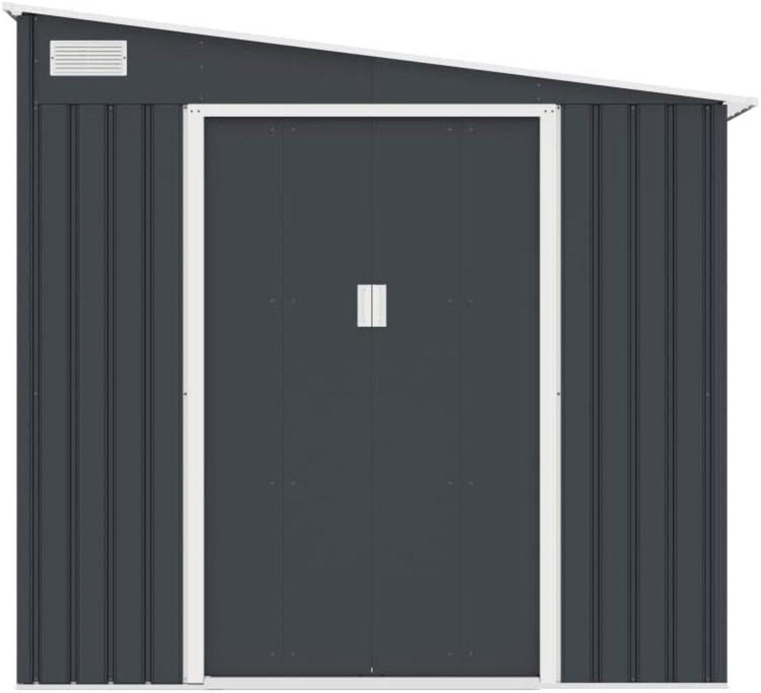 Vente-unique - Gartenhaus Metall mit Anlehnfunktion - 5,49 m² - verzinkter Stahl - Anthrazit - DAUSTIN Bild 1