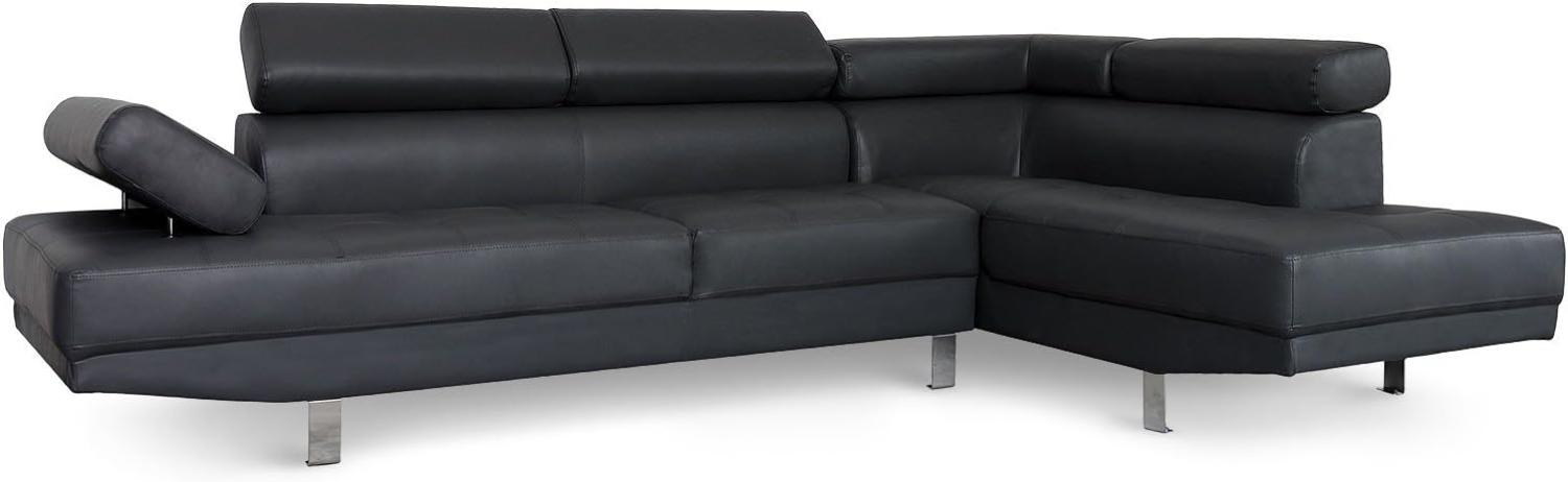 Menzzo Ecksofas, schwarz, L260 x T163 x H72 cm Sitztiefe 50cm Bild 1