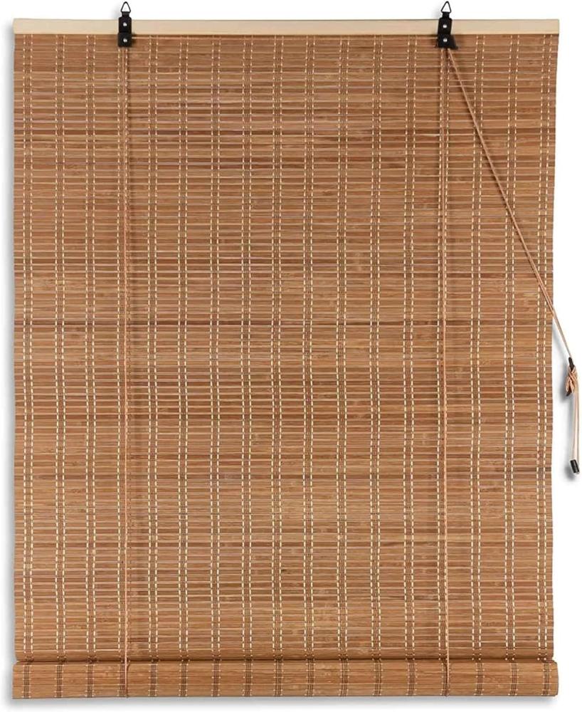 Bambusrollo Sichtschutz Sonnenschutz Fensterdekoration Typ1 Mittelbraun lichtdurchlässig Breite: 80cm Länge 160cm Bild 1