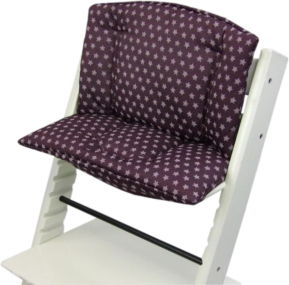 Bambiniwelt Sitzkissen, kompatibel mit Stokke 'Tripp Trapp' Hochstuhl, bordeaux Sterne Bild 1