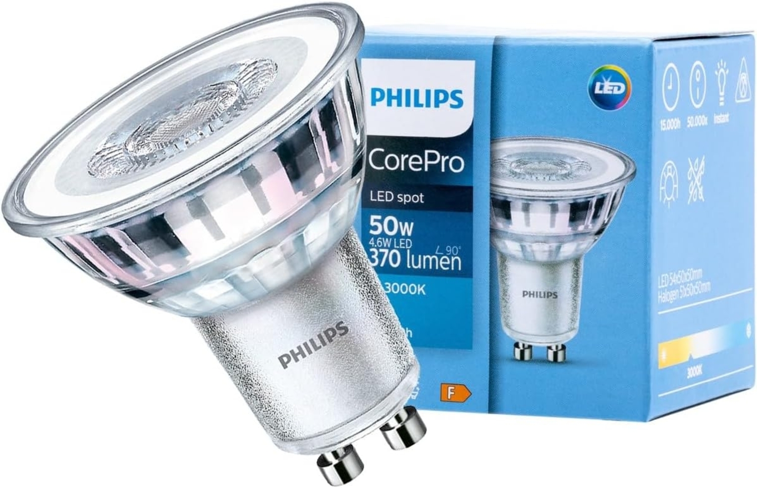 Philips LED-Lampe CorePro Classic MR16 4,6W/830 (50W) 36° GU10 Bild 1