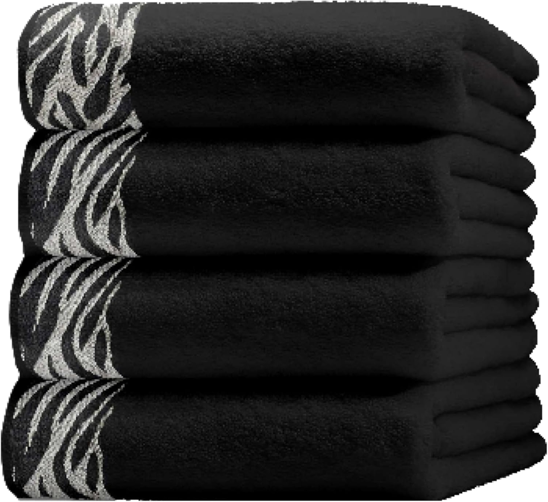 CLASS HOME COLLECTION Handtuch Set Set Frottee Handtuch Duschtuch Leopard Zebra Jaquard, 100% Baumwolle (Luxus Set, 4-St), Mit Aufhänger, luxuriöse Optik Bild 1