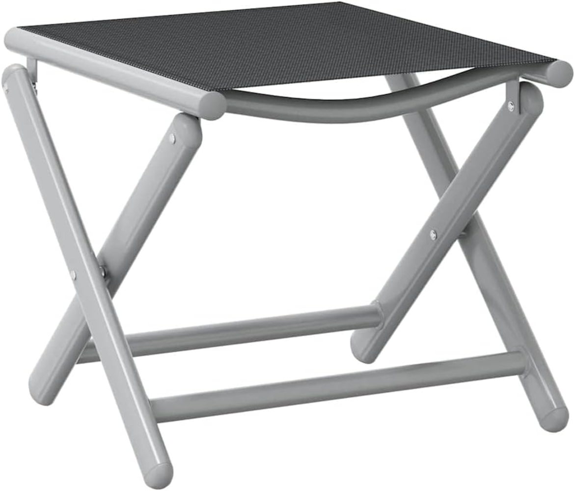 vidaXL Klappbare Fußstütze Schwarz und Silbern Textilene und Aluminium 312193 Bild 1