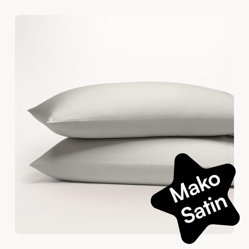 Seralino Kissenbezüge Mako Satin Kissenbezug (100% Bio Baumwolle) weich, hautfreundlich, (2 Stück), Fairtrade/ GOTS zertifizierte uni Kissenhülle mit Reißverschluss Bild 1