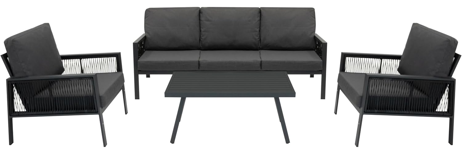 4-teilige Aluminium-Sofagarnitur – Anthrazitgrau Bild 1
