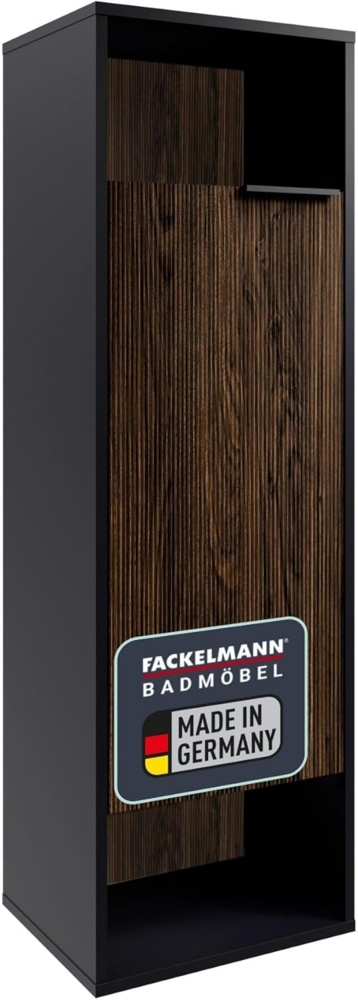 Fackelmann B.PARIS Midischrank 40 cm breit, Braun dunkel/Schwarz, Anschlag links Bild 1