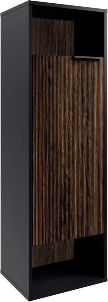 Fackelmann B.PARIS Midischrank 40 cm breit, Braun dunkel/Schwarz, Anschlag links Bild 1