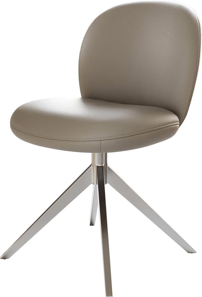 Drehstuhl Nube-Flex Echt-Leder Schlamm Kreuzgestell breit Edelstahl 360° drehbar Taschenfederkern Bild 1