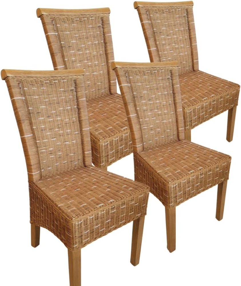 Amagohome Rattanstuhl Rattanstühle Esszimmer Stühle Esstisch Stühle Perth braun Korbstühle Bild 1
