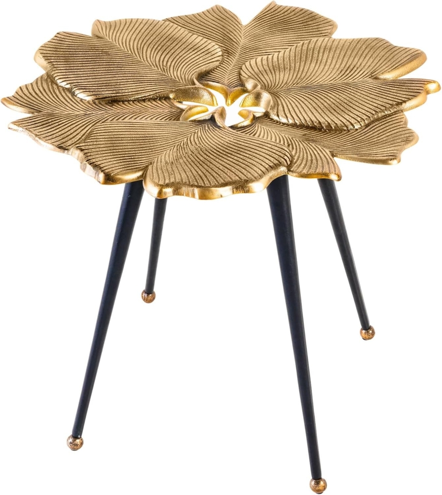 riess-ambiente Beistelltisch GINKGO LEAFS 60cm gold / schwarz (Einzelartikel, 1-St), Wohnzimmer · Metall · handmade · Vintage Bild 1