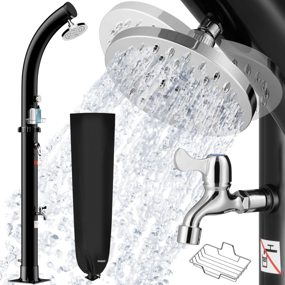 monzana Solardusche, 20 Liter Duschkopf 360° Schwenkbar max. 60°C Fußdusche Gartenschlauch Bild 1
