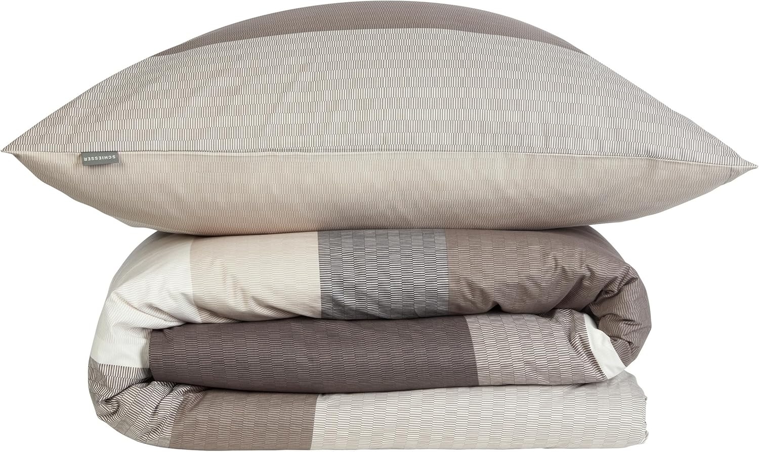 Schiesser Bettwäscheset Endy Stripes - Renforcé - 2-teilig - 135 x 200 cm - Grau Bild 1