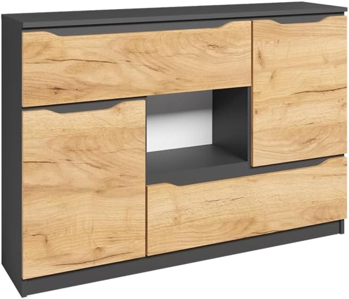 Vicco Sideboard Ruben 120 x 84 cm Anthrazit Eiche Kommode Bild 1