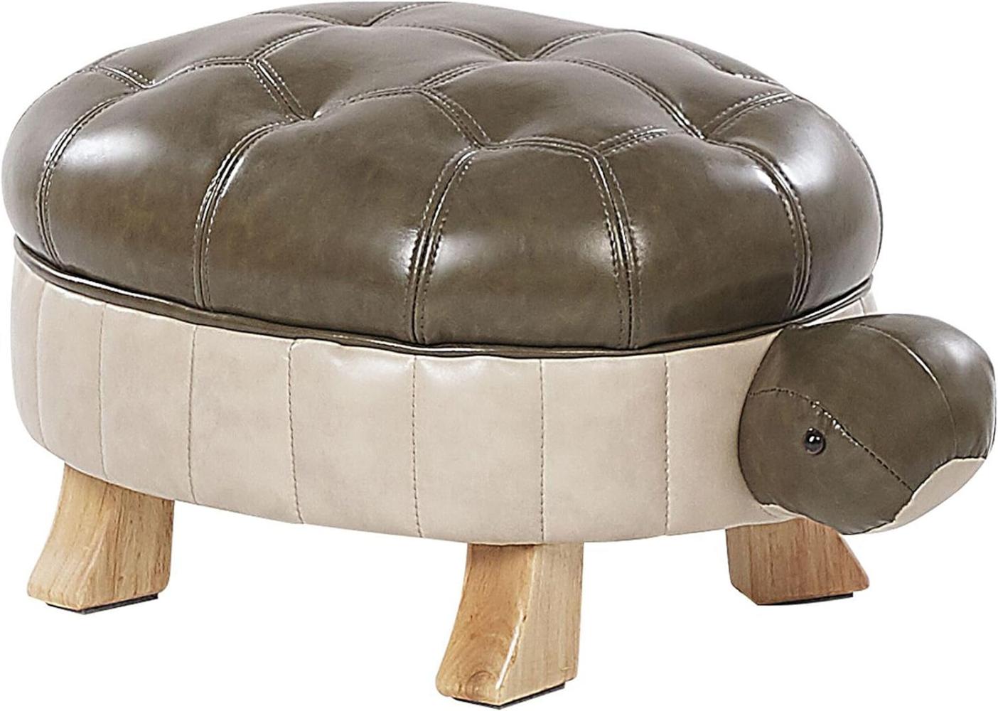 Beliani Pouffe pet green eco-leather TURTLE Bild 1