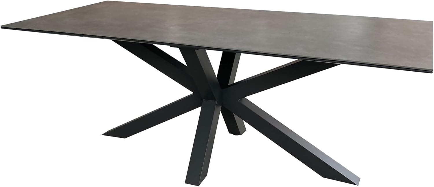 Tisch Almeria 200x90 cm light grey Aluminium Bild 1
