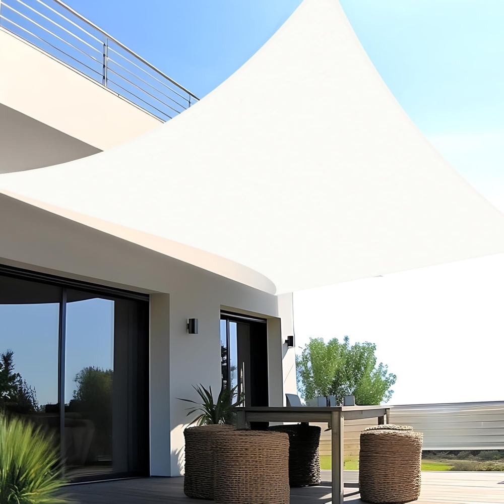 SUNNY GUARD Sonnensegel Rechteckig 2x3 m Wasserdicht Sonnenschutz Wetterschutz Segel Baldachin UV Schutz für Balkon Terrasse Garten, Creme Bild 1