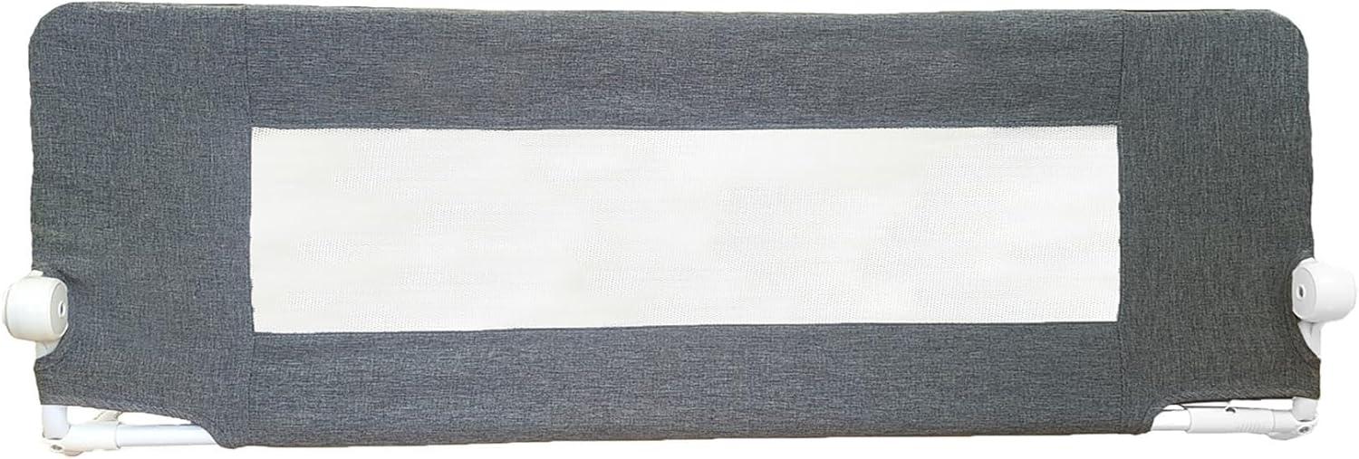 Safetots Deluxe Denim Extra Breites Bettgitter Grau, 140cm breit x 50cm hoch, Bettschutzgitter für Kleinkinder zur Sicherheit, sicheres Kindergitter für Betten Bild 1