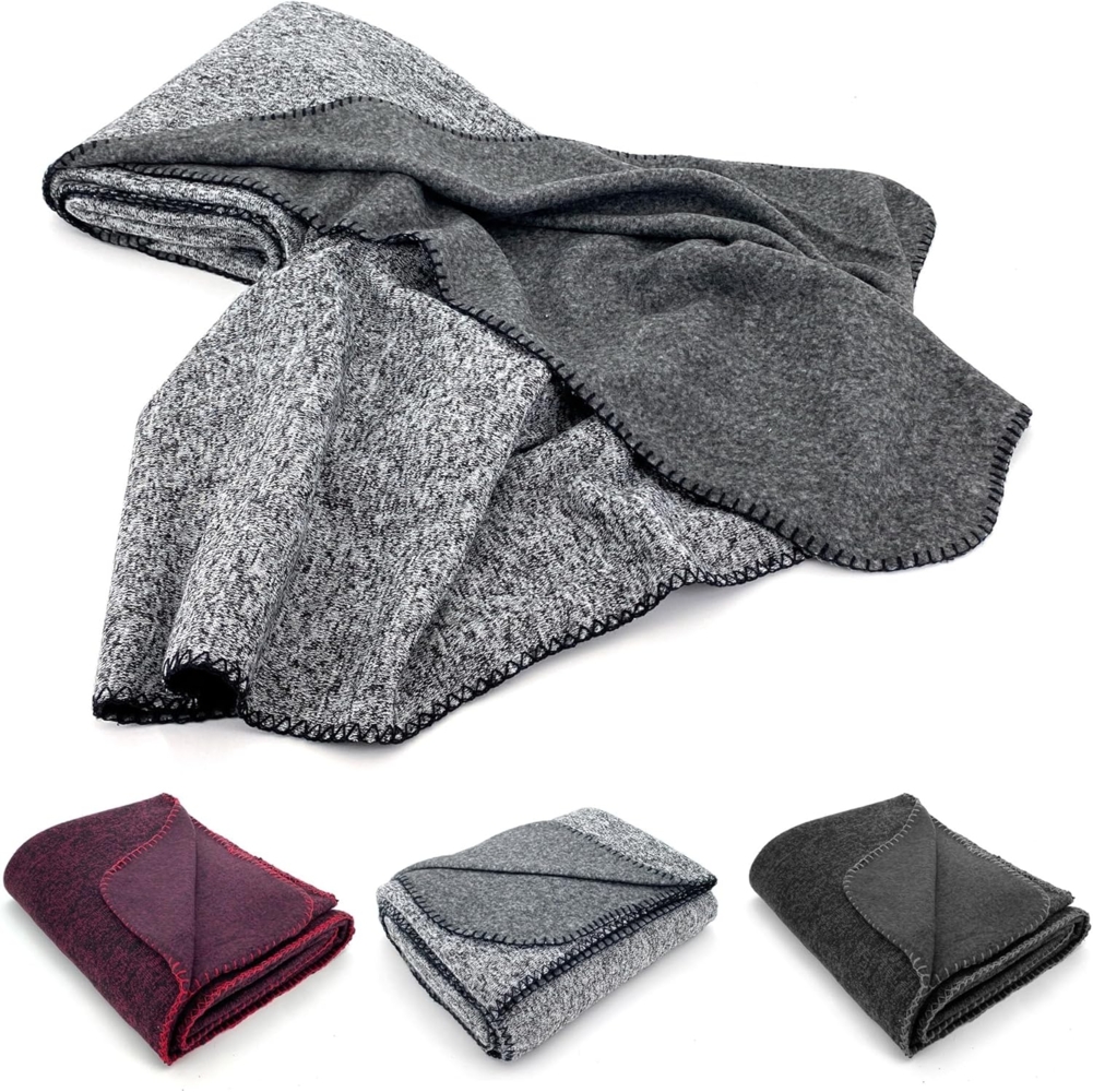 Wohndecke Strick Kuscheldecke Super Soft Fleece Sofadecke, heimtexland, Premium Qualität I meliert I 150x200 I Bild 1