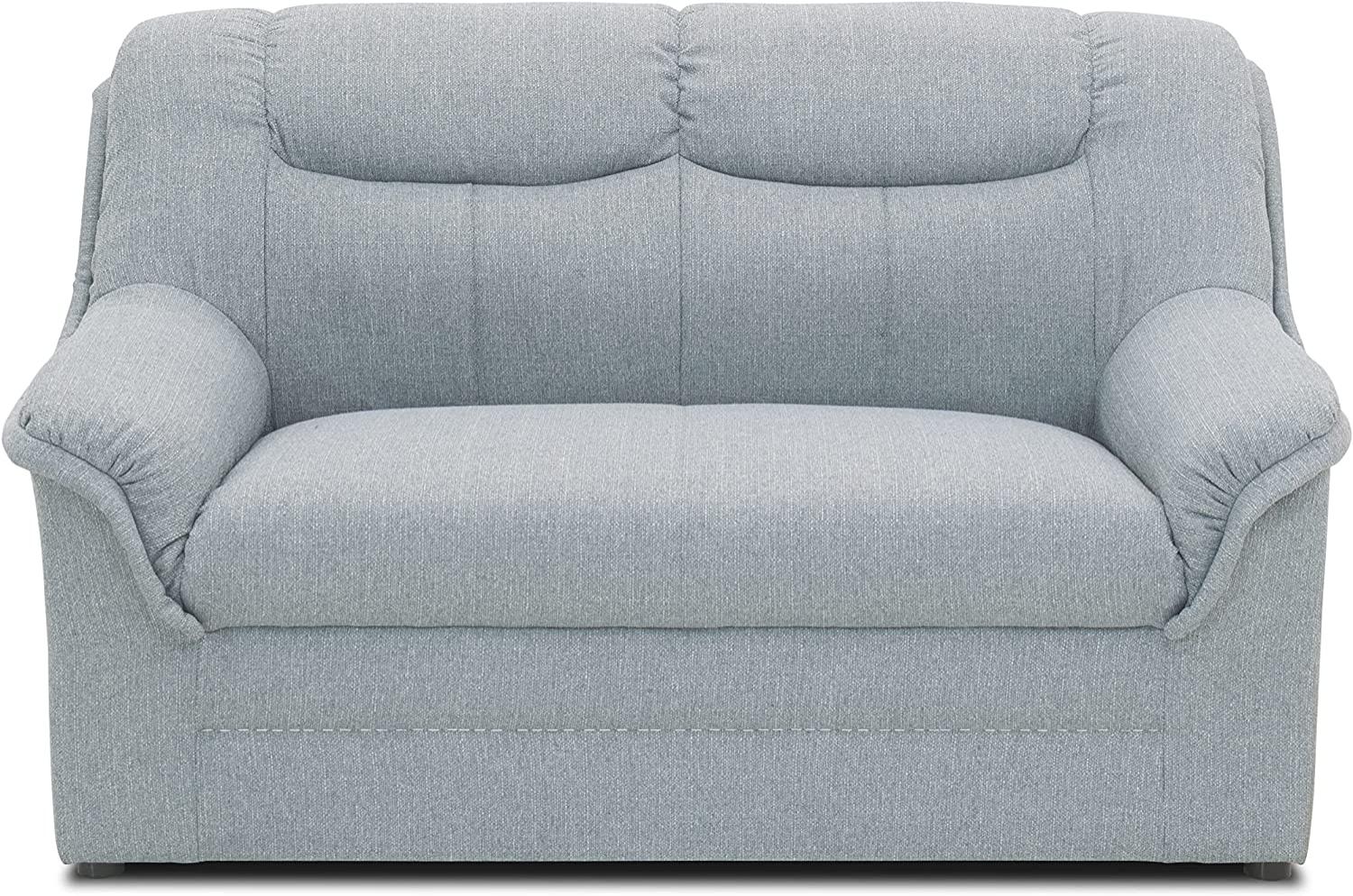 DOMO Collection Sofa Berlin | klassische Polstergarnitur mit hochwertigem Federkern, 2 Sitzer, silber Bild 1