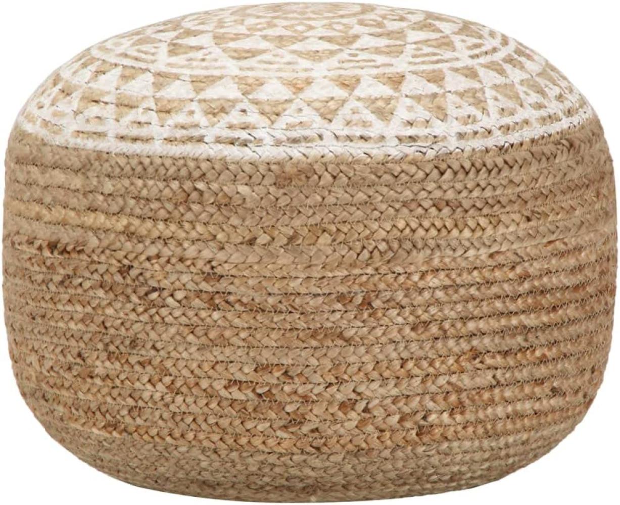 vidaXL Handgefertigter Sitzpuff Weiß 45x30 cm Jute 248085 Bild 1