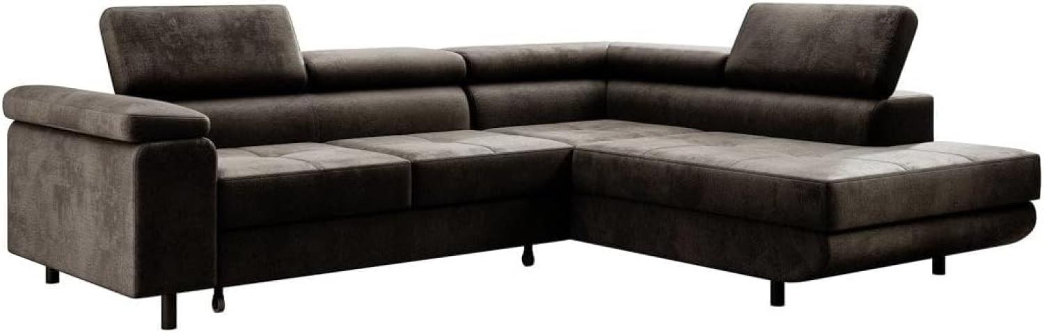 Designer Sofa Costa mit Schlaf und Klappfunktion Dunkelbraun Rechts Bild 1