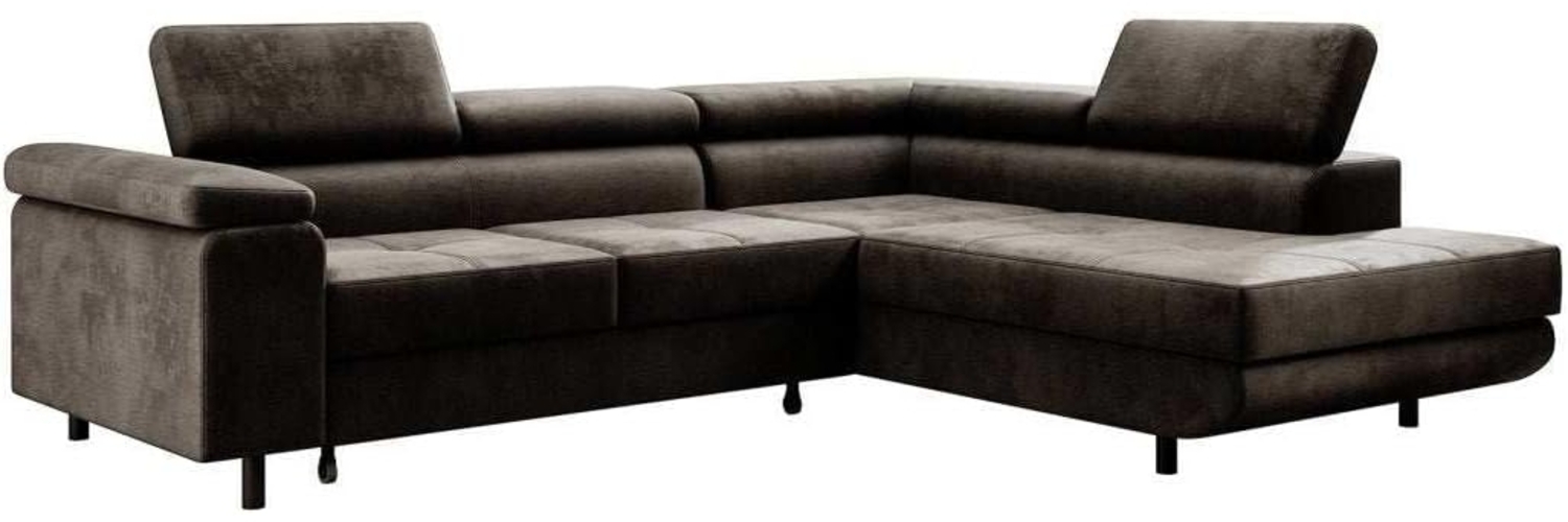 Designer Sofa Costa mit Schlaf und Klappfunktion Dunkelbraun Rechts Bild 1