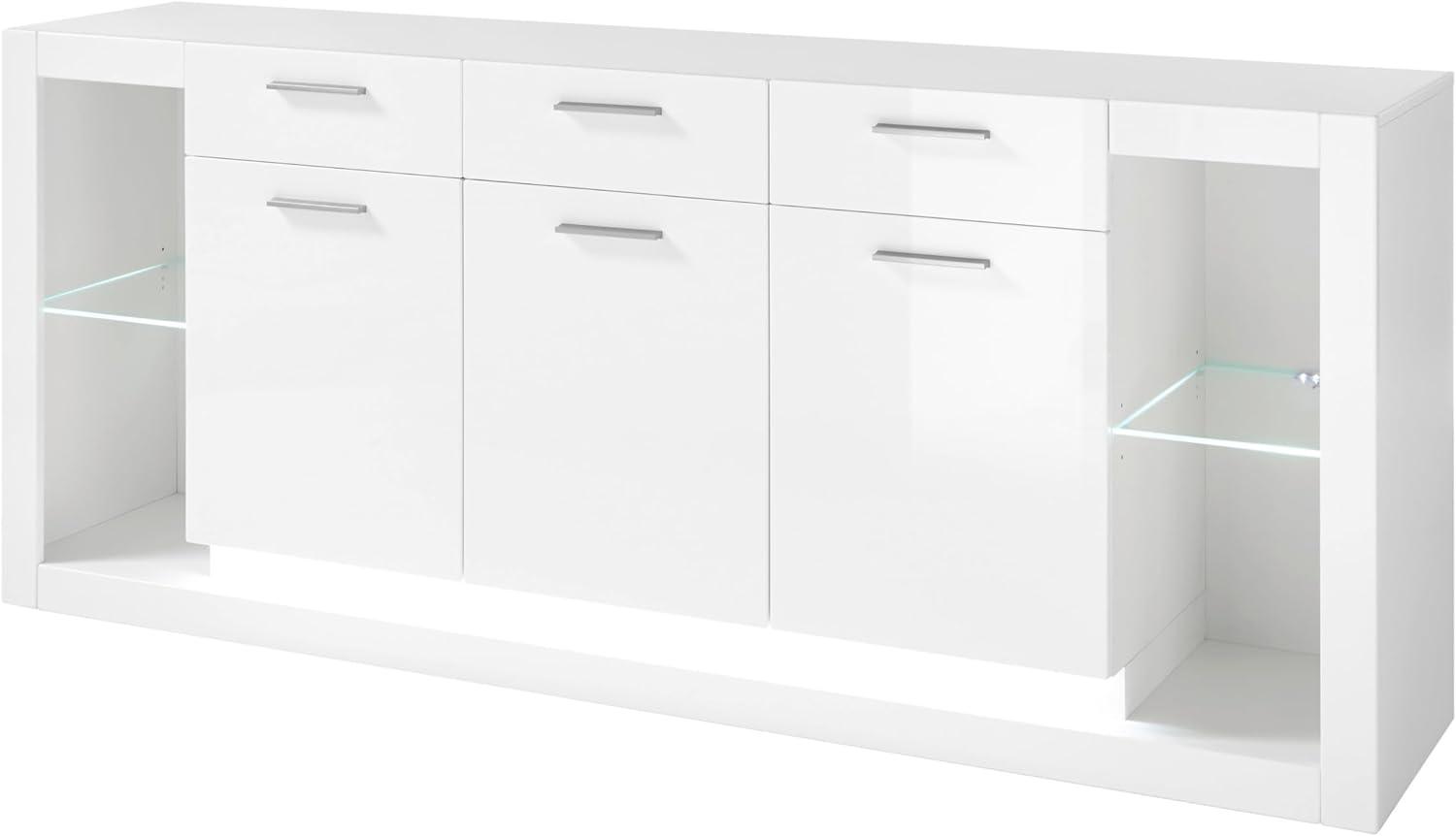 Sideboard Ladis in weiß Hochglanz 198 cm Bild 1