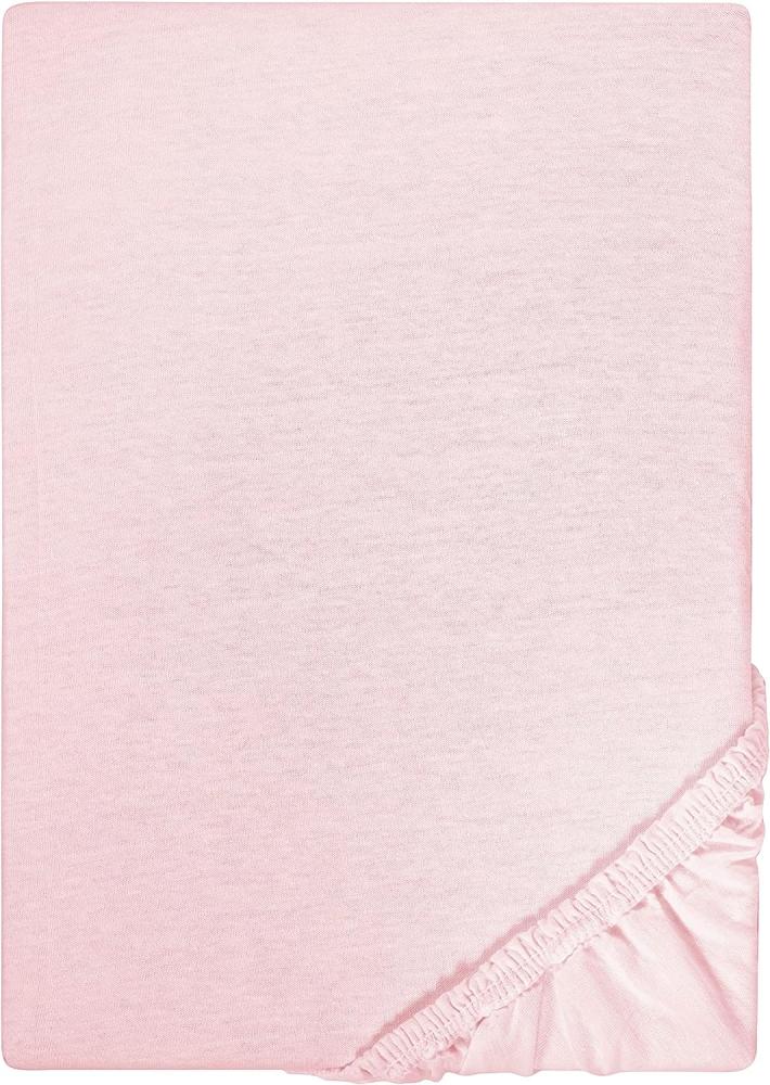 Biberna Jersey-Spannbetttuch, 100 % Baumwolle, Rose, 1x 140x200 cm - 160x200 cm Bild 1