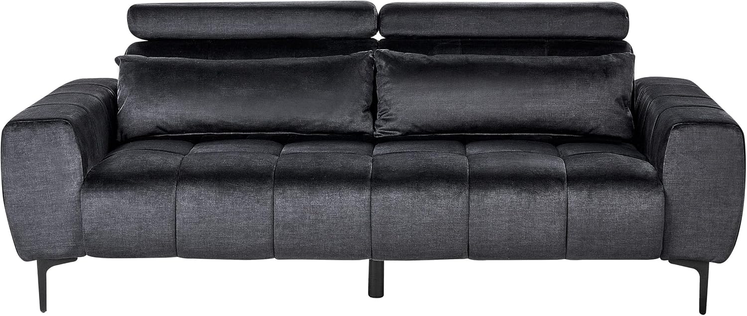 3-Sitzer Sofa Samtstoff schwarz VEGAMO Bild 1