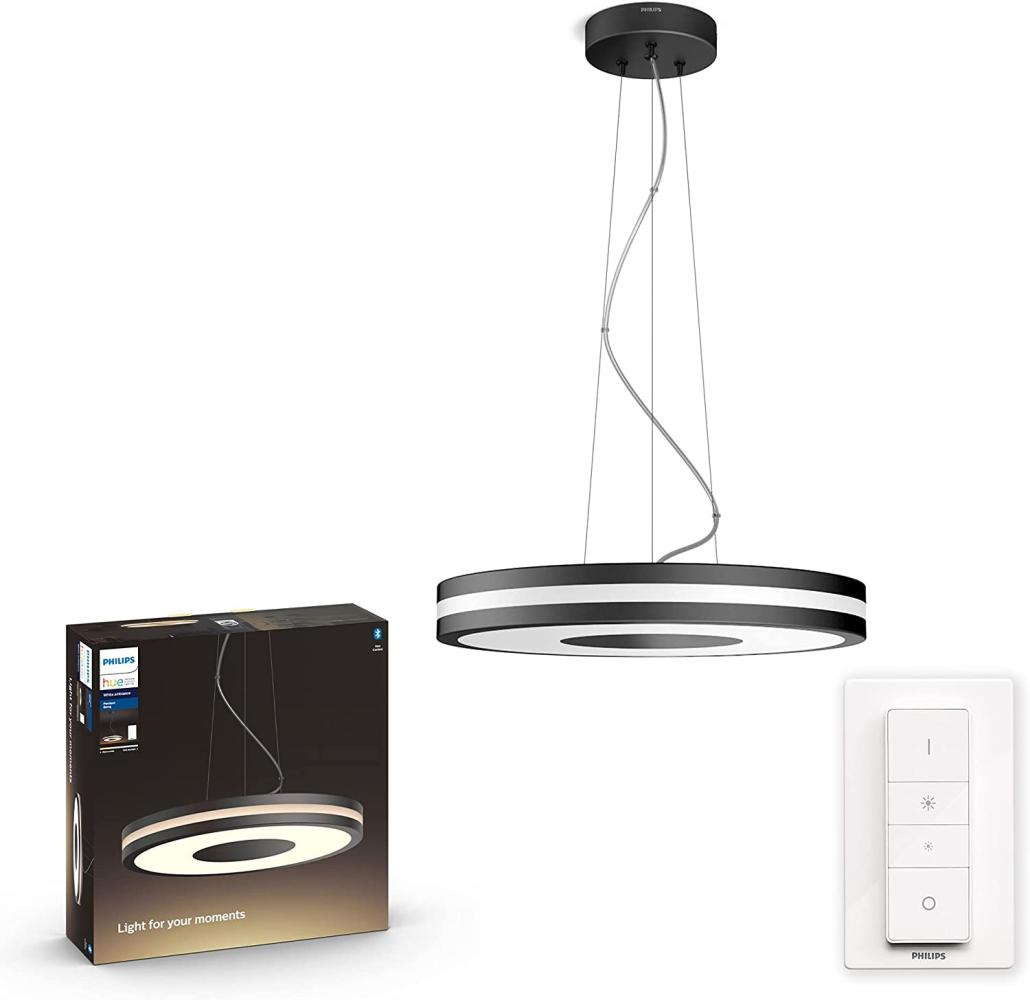 Philips Hue White Ambiance Being BT Pendelleuchte mit Dimmschalter schwarz Bild 1