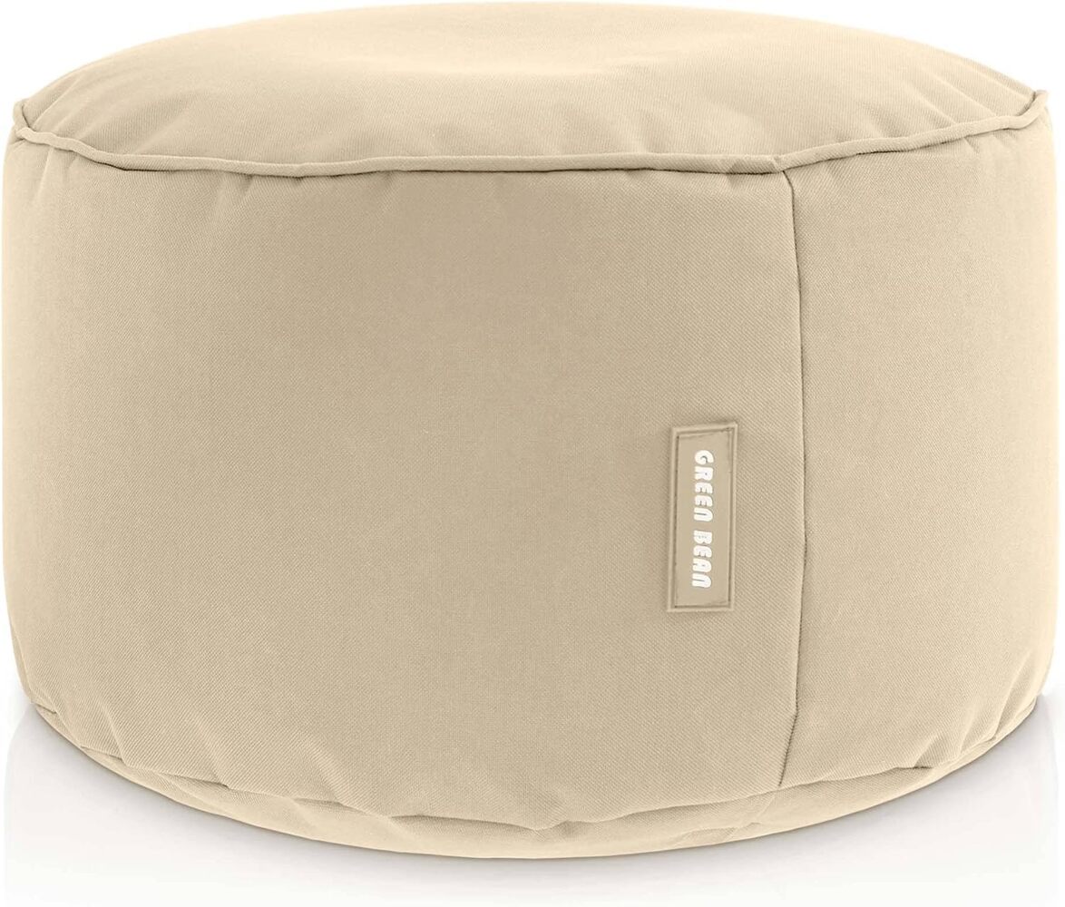 Green Bean© Sitzsack-Hocker 25x45 cm mit EPS-Perlen Füllung - Fußhocker Fußkissen Sitz-Pouf für Sitzsäcke - Bodenkissen für Kinder und Erwachsene - Fußablage Sitzkissen Sitzhocker Beige Bild 1