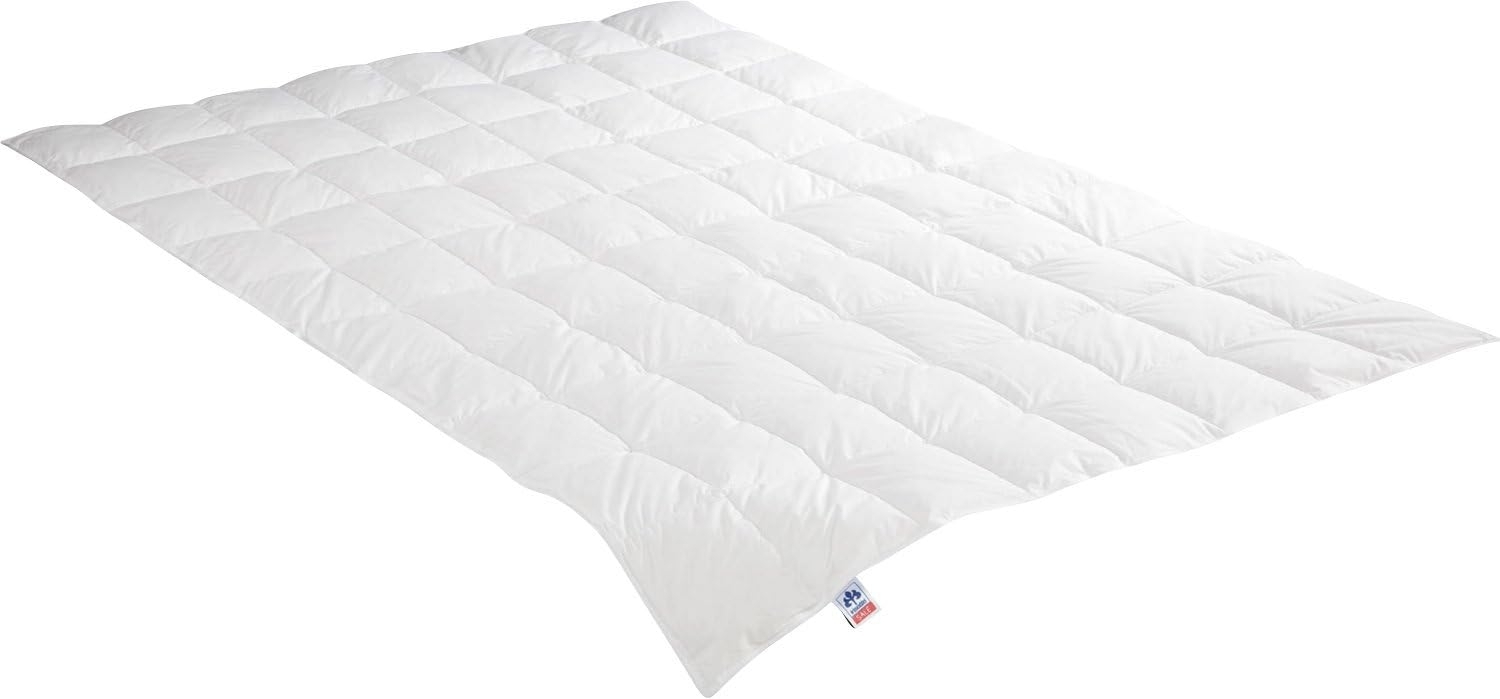 Irisette Daunendecke Edda leichte Sommerdecke, aus 100% Baumwolle 90% Daunen, 10% Federn mit Aufbewahrungstasche, 200x200 cm, weiß Bild 1