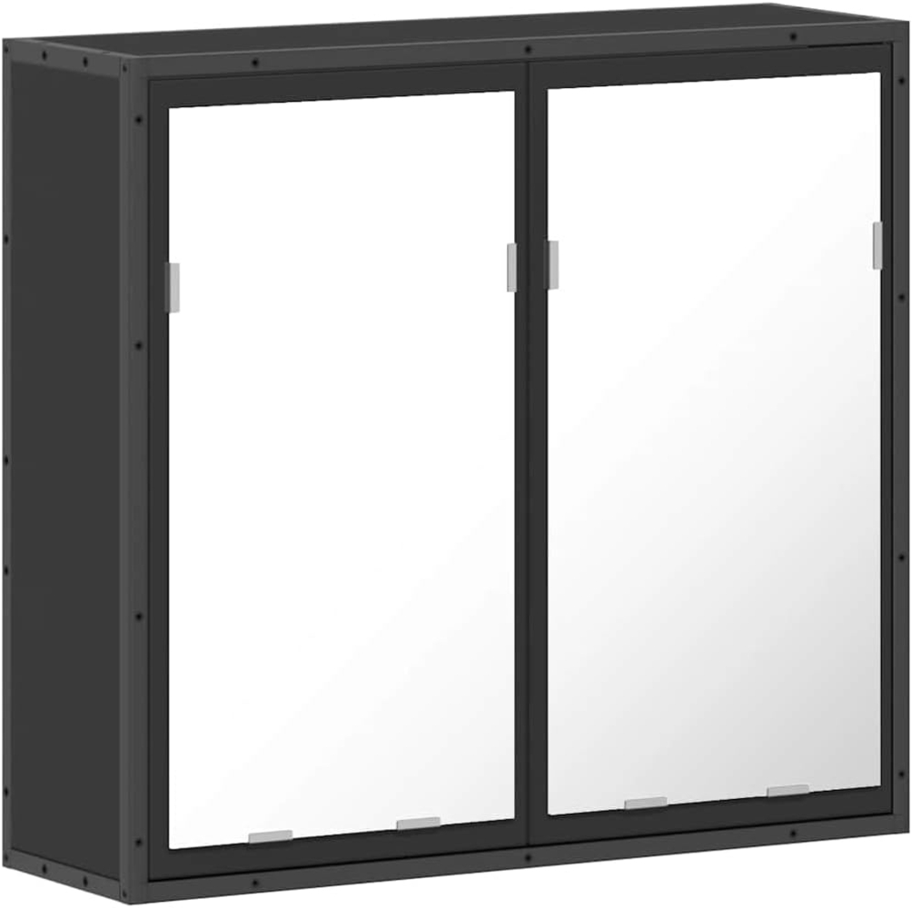 Spiegelschrank Schwarz 65x20x60 cm Holzwerkstoff 849254 Bild 1