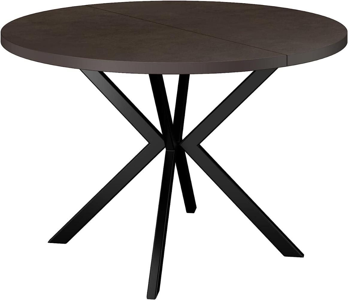 Polini Home Esstisch ausziehbar BAARN 100/140/180 x 100 x 76 cm dunkelgrau/schwarz Bild 1