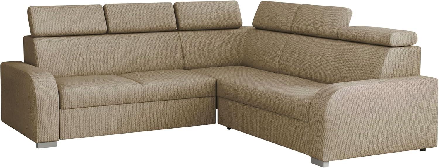 Ecksofa Apollo 2rR2p mit Schlaffunktion und Bettkasten, L-Form, Einstellbare Kopfstützen (Farbe: Crown 02) Bild 1