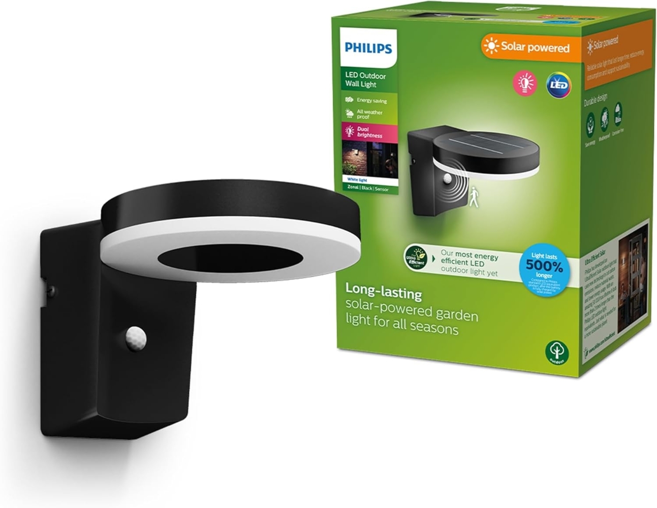 Solar Wandleuchte Zonal rund 21,4 x 16,7 x 14,2 cm schwarz Bild 1