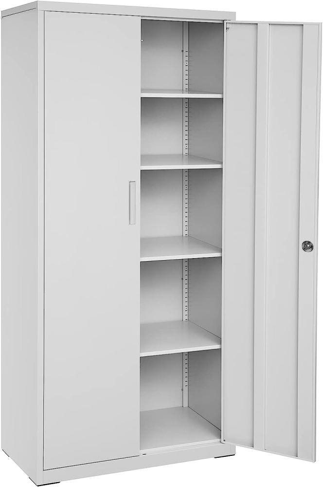 Songmics Aktenschrank mit 5 Ebenen, Stahl Grau, 40 x 80 x 180 cm Bild 1