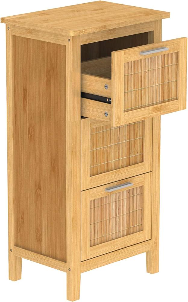 EISL Badezimmerschrank mit 3 Schubladen Bambus 30x42x82 cm 438812 Bild 1