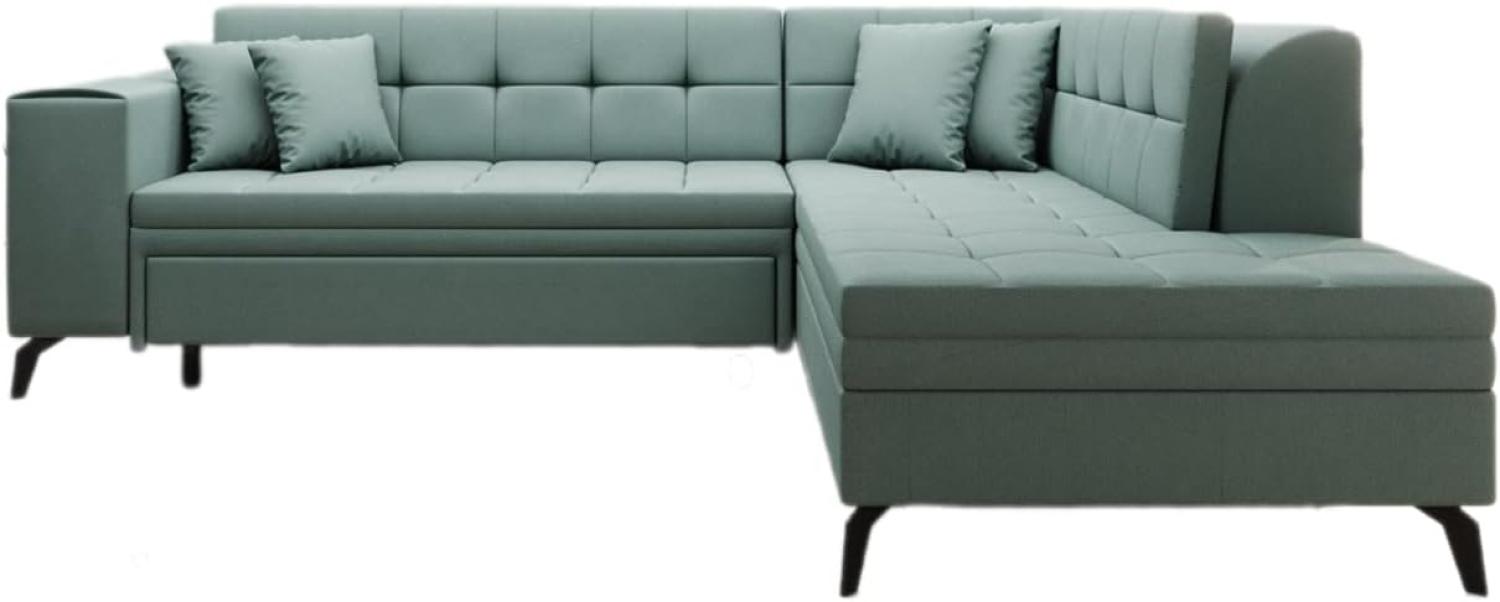 Designer Sofa Lania mit Schlaffunktion Stoff Grün Rechts Bild 1