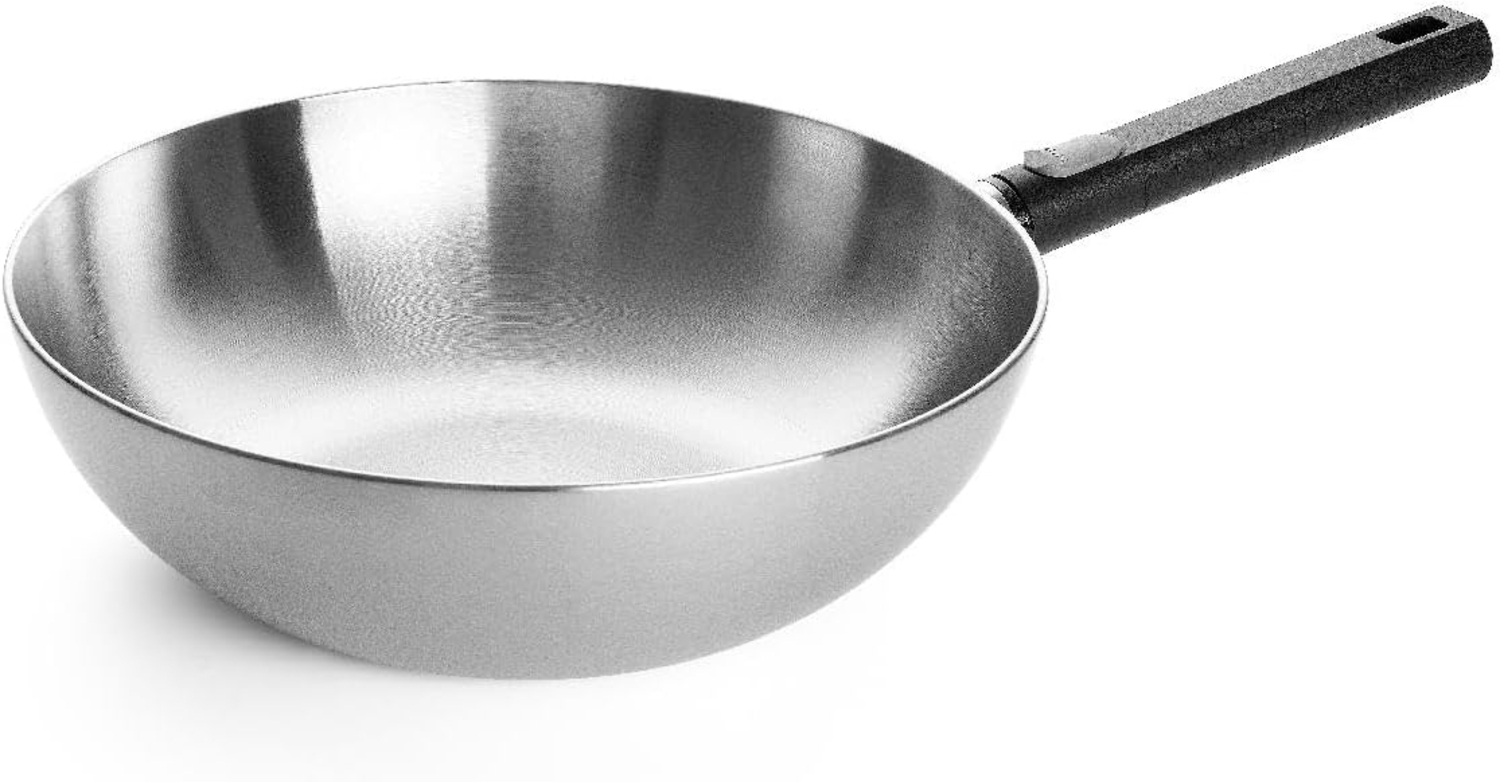 Woll Logic Steel Steel-Wok, Ø 30 cm, 10 cm hoch abnehmbarer Stiel Bild 1
