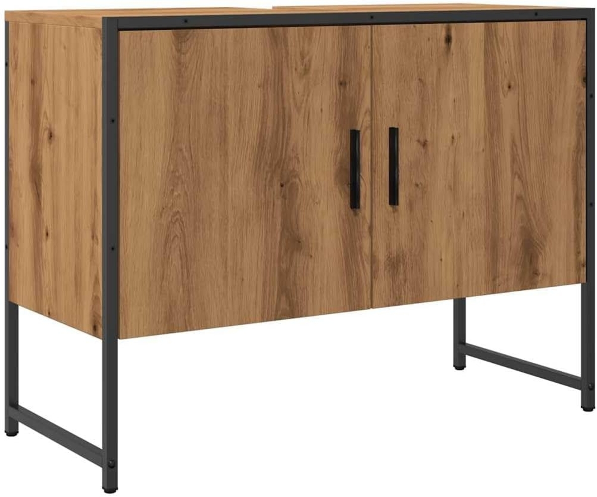 vidaXL Badezimmerspiegelschrank Waschbeckenunterschrank Artisan-Eiche 80x33x60 cm Holzwerkstoff (1-St) Bild 1